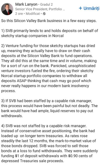 Managementul defectuos al riscului Silicon Valley Bank